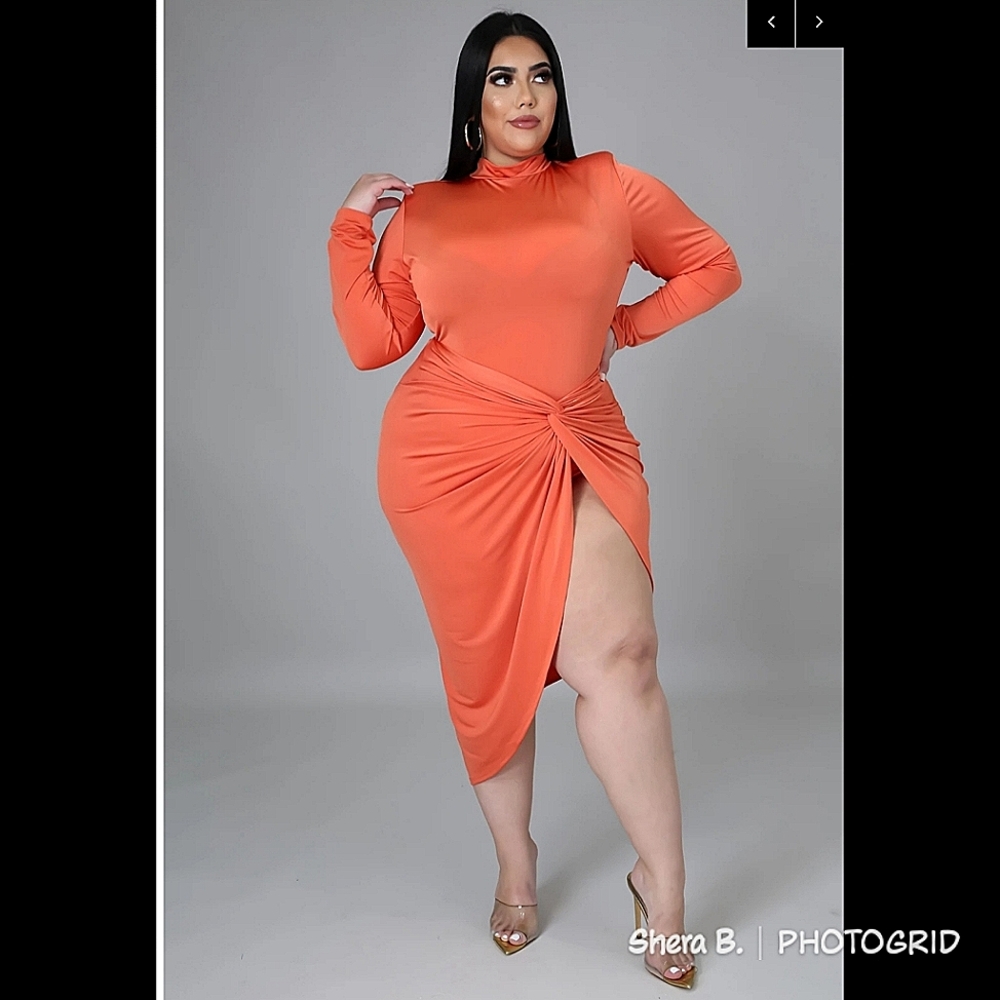 Orange Knot Skirt Set